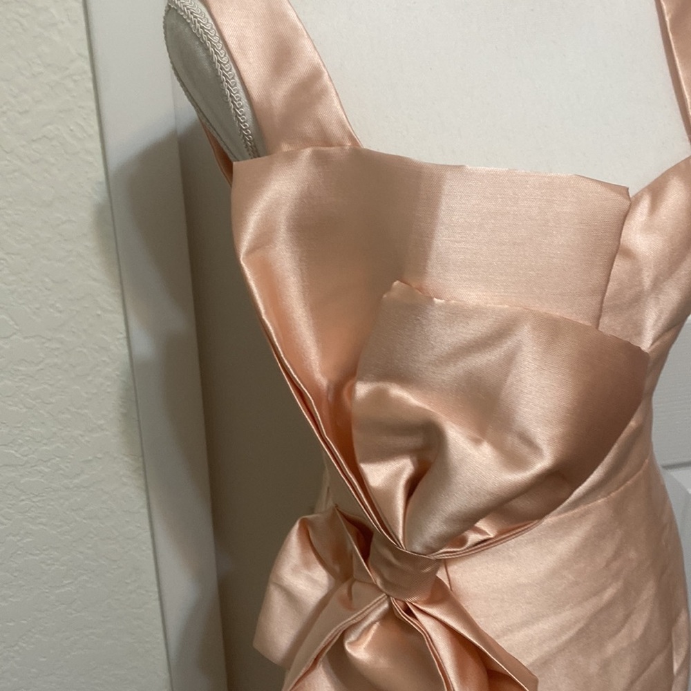 Elliatt Peach Satin Mini Dress Bridal Shower Baby Shower Guest Dress